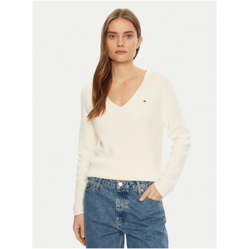 TOMMY HILFIGER Co cardi stitch v-nk